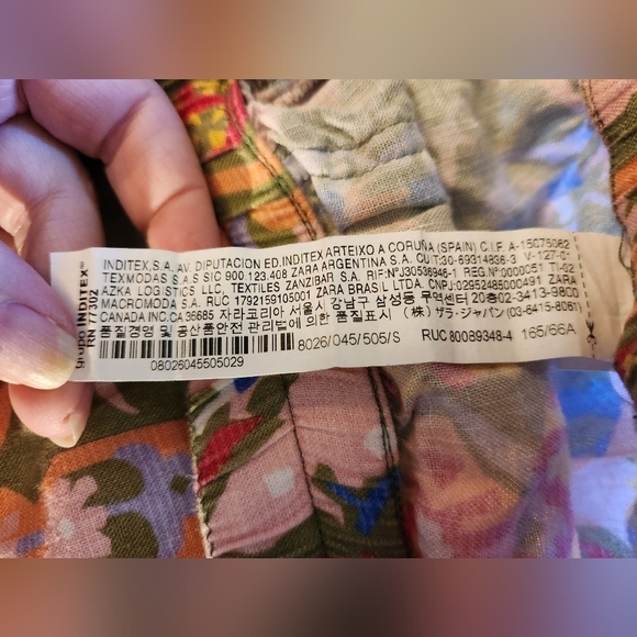 Zara Boho Colorful Linen Blend Drawstring Side Stripe Pocket Shorts Women Small - Picture 3 of 4